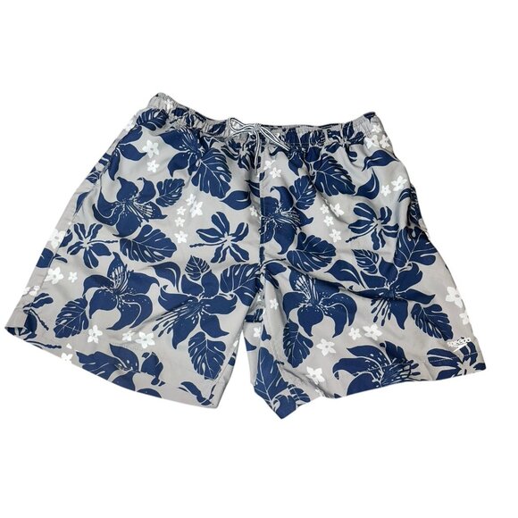 Speedo Men's XXL 8" Floral Print Volley Swim Shorts - Navy/Gray - Picture 1 of 12